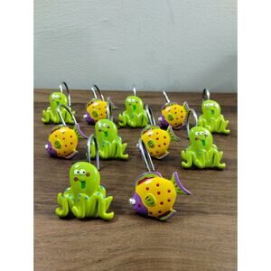 Ocean Octopus & Fish Shower Curtain Hooks 11 Bathroom Decor
